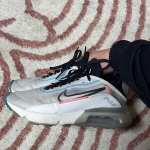 Nike Air Max White and Blue Sneakers